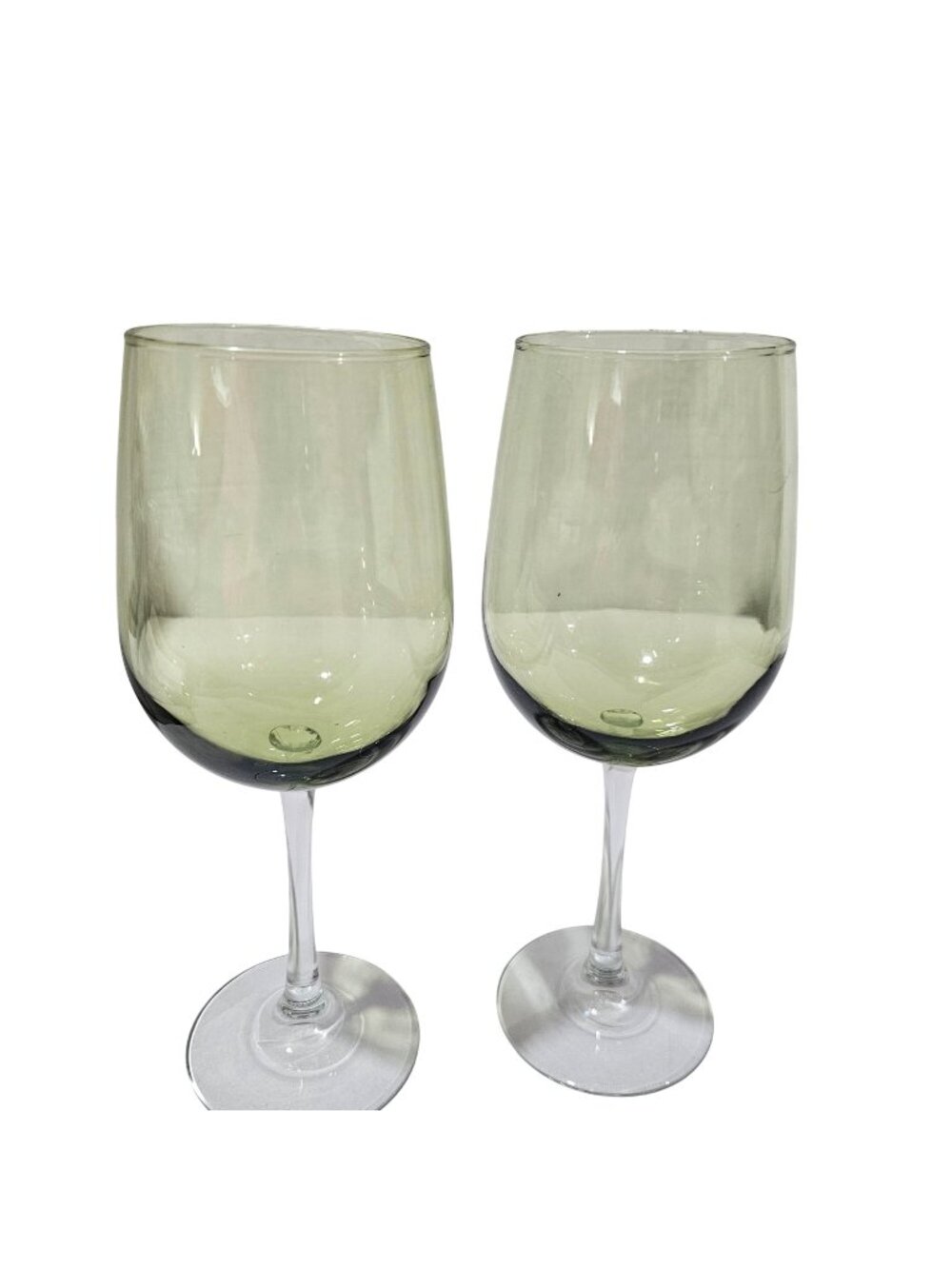 2 Vina Green Libbey Red Wine Goblet 9" blown glass 17oz stylish romantic